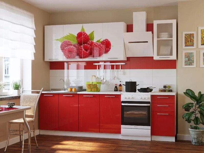 Кухонный гарнитур во владимире фото Кухонный гарнитур Риал К-80-красный 2000 акция - купить в Стерлитамаке на Дом74м
