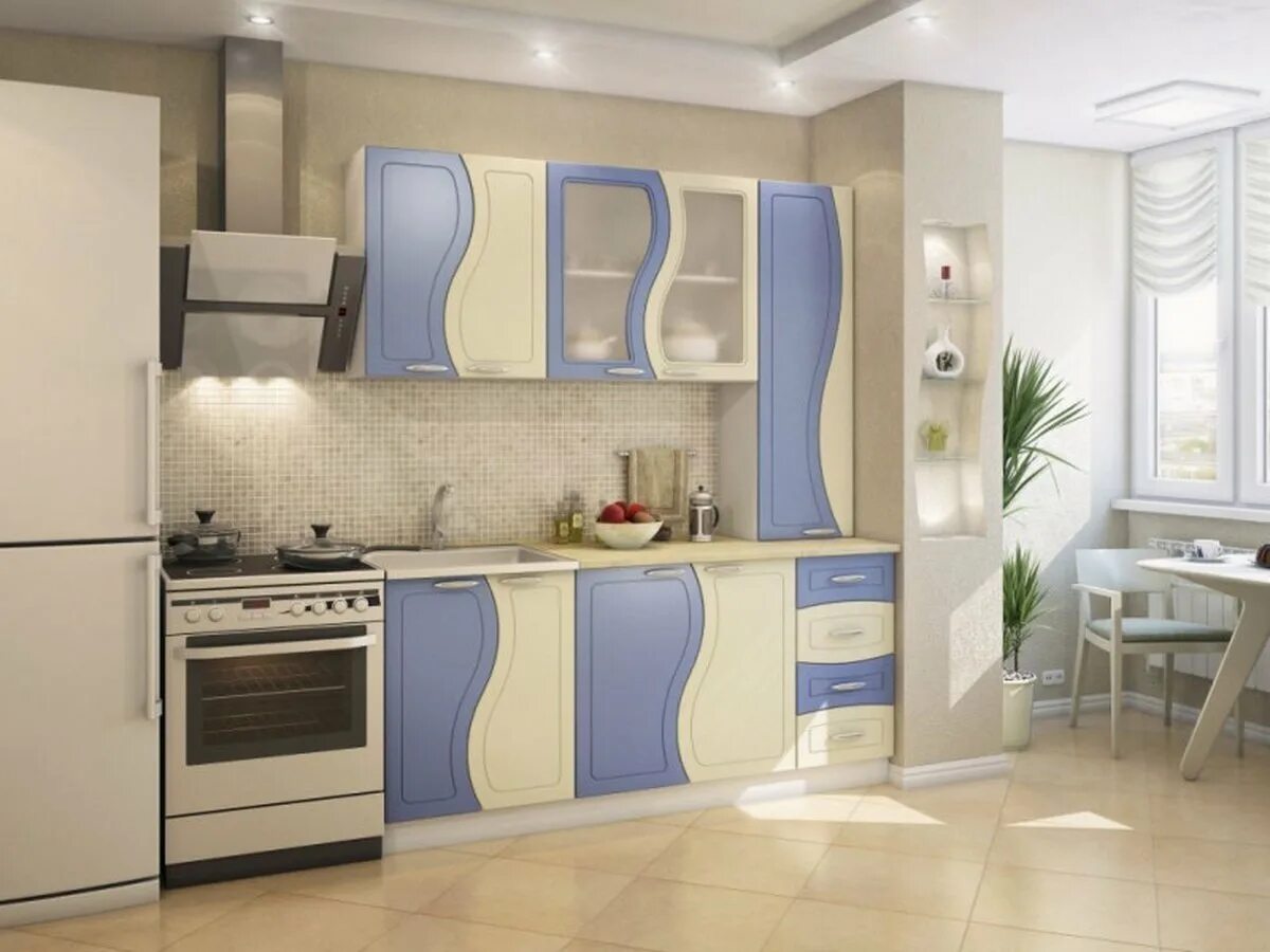 Кухонный гарнитур волна фото Мебель перламутровая