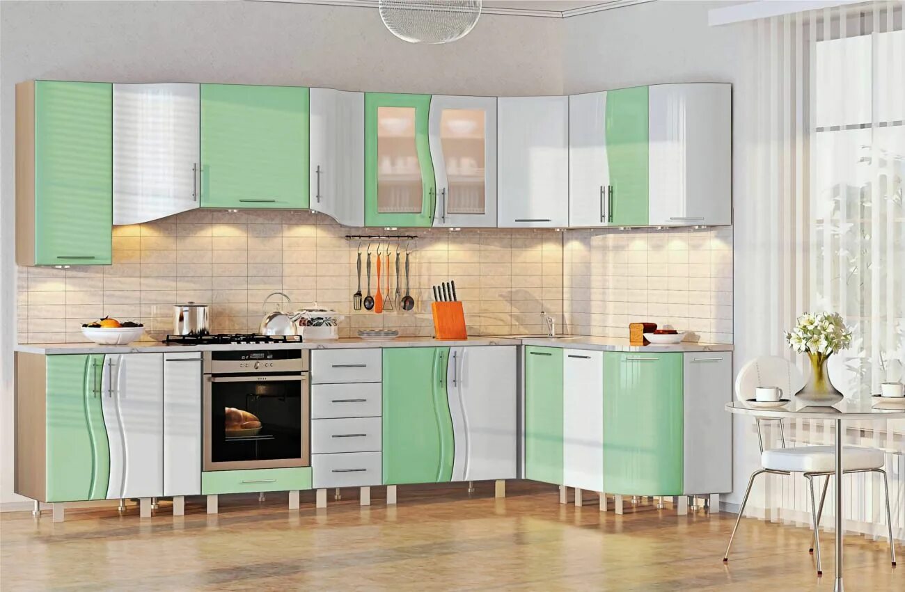 Кухонный гарнитур волна фото Кухня Волна КХ-268 3,2*1,7м купить недорого Мебель54 в Новосибирске