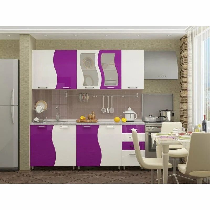 Кухонный гарнитур волна фото Кухня Волна МДФ 2,0 купить по цене 29 760 ₽ в Челябинске - интернет магазин inar