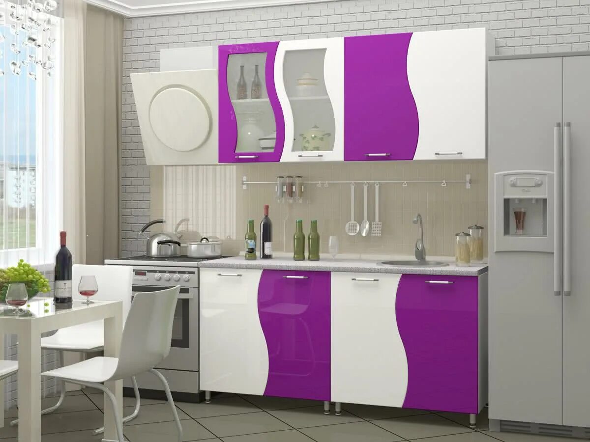 Кухонный гарнитур волна фото Кухня Регион 58 Волна Ширина 1,6 - 15850 р. - кухни в MebHOME