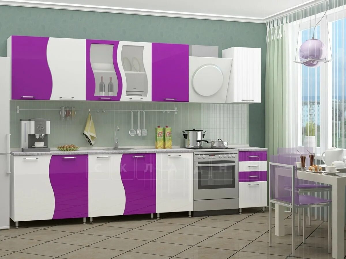 Кухонный гарнитур волна фото Кухонный гарнитур Волна 2,5 м - купить в СПб Складно