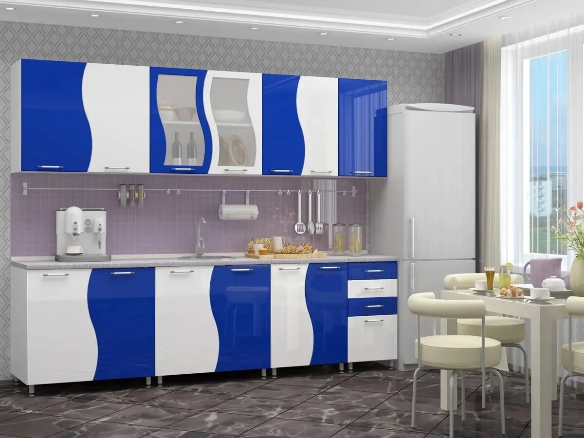 Кухонный гарнитур волна фото Кухонный гарнитур "Грани" купить по цене 45050 руб. Отзывы, фото, все размеры - 