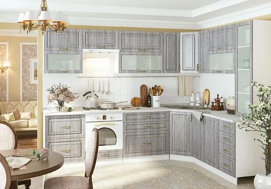 Кухонный гарнитур юлия сандал белый фото Купить Модульная кухня Юлия-9 Интернет - магазин мебели MEBELENOVO