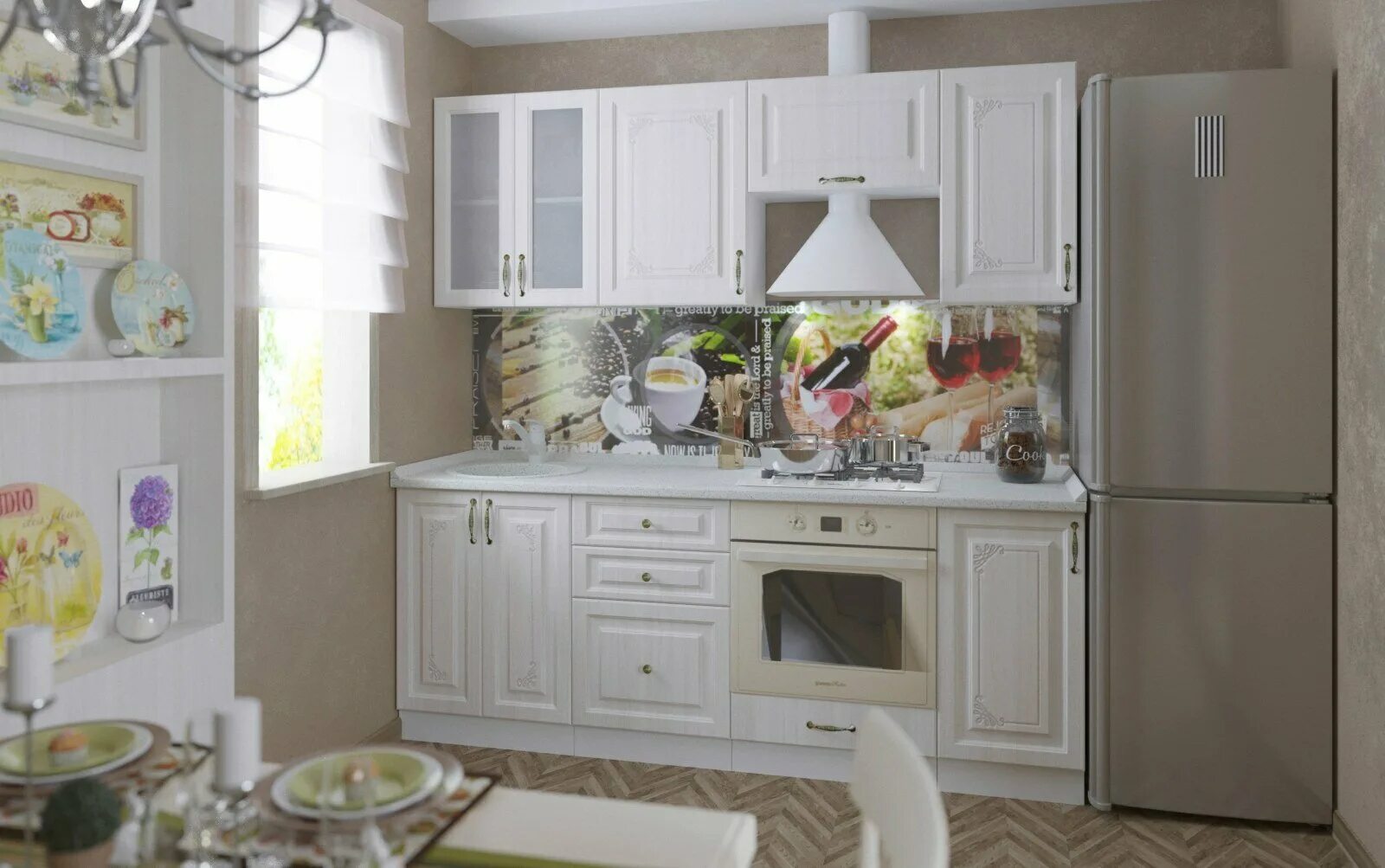 Кухонный гарнитур юлия сандал белый фото кухня 2200 - купить по низкой цене на Яндекс.Маркете