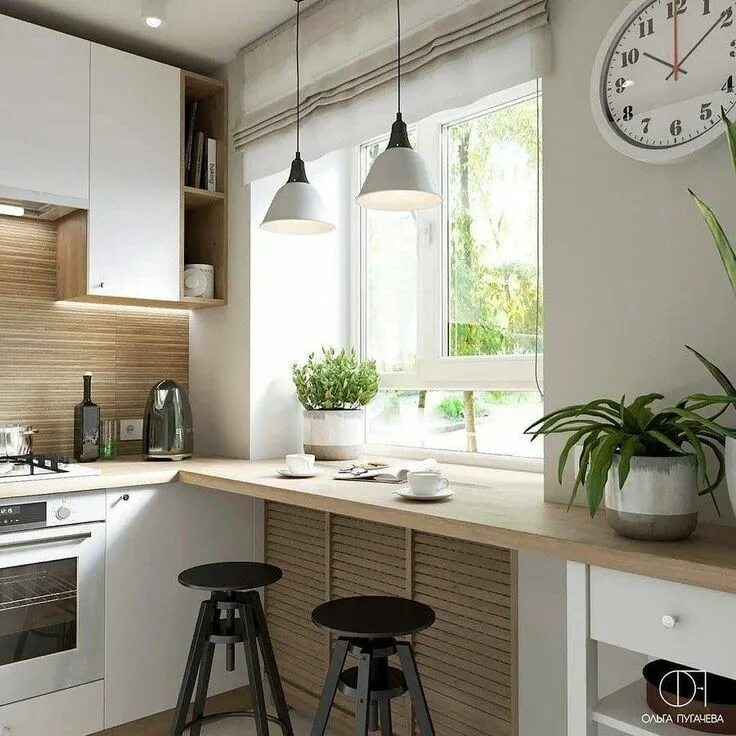 Кухонный интерьер для маленькой Проект крошечной кухни Интерьер кухни, Интерьер, Перепланировка кухни