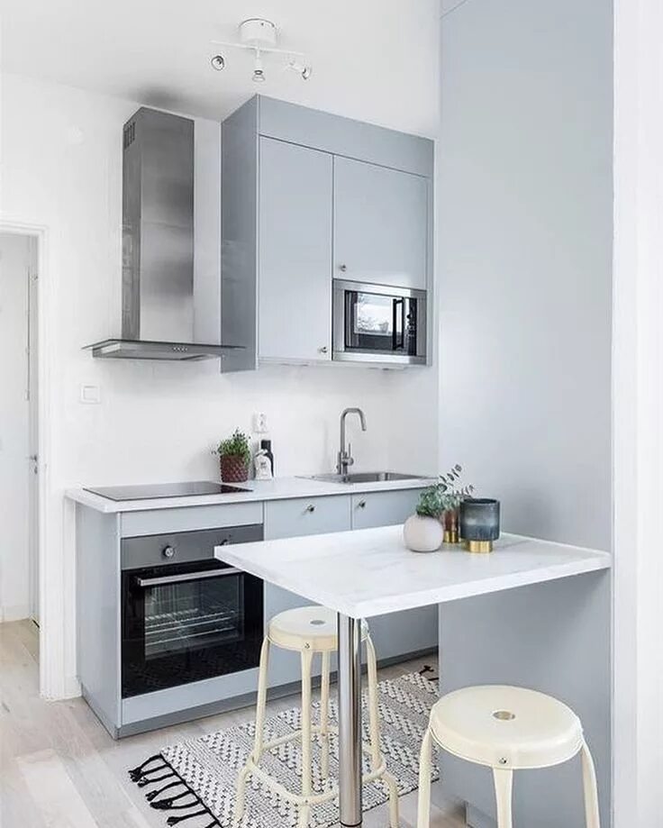 Кухонный интерьер для маленькой кухни фото Скандинавский стиль в Instagram: "Небольшая* кухня ✨ Название поменяли, так как 