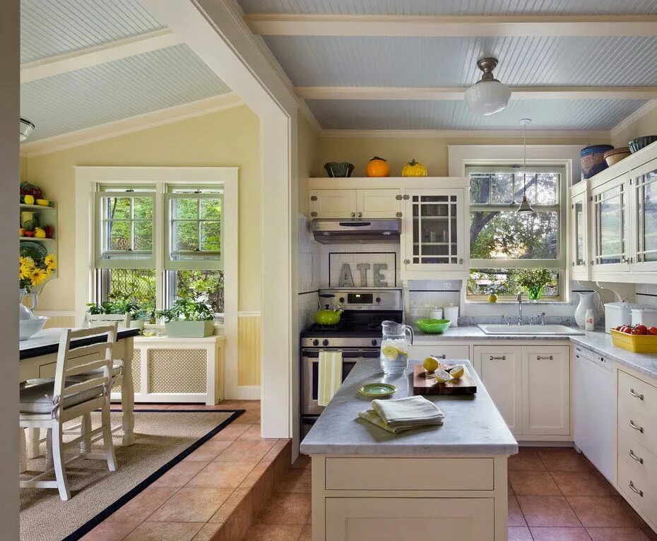 Кухонный интерьер в частном доме 100 лучших идей для кухни с гостиной: интерьер и дизайн, правила совмещения Kitc