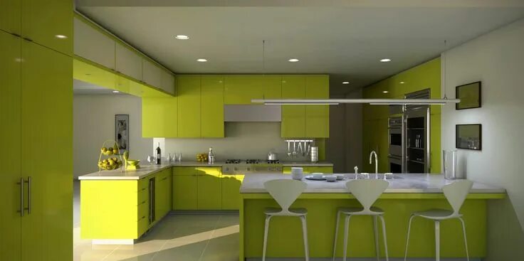 Кухонный интерьер в зеленом цвете Beautiful Kitchen Designs Design, Home interior, Modern