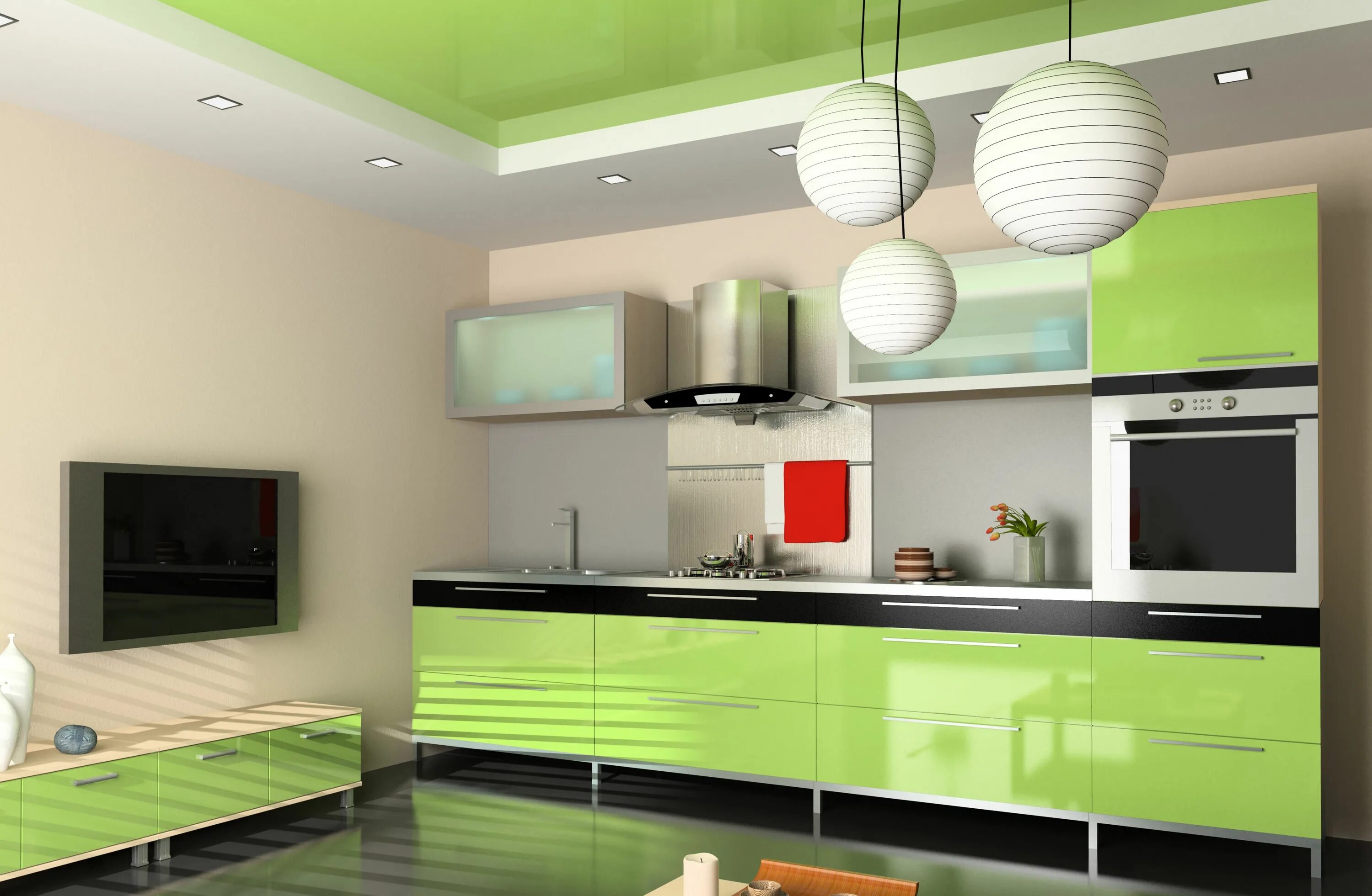 Кухонный интерьер в зеленом цвете Green glass kitchen splashback bright kitchen colourful kitchen green kitchen Gl