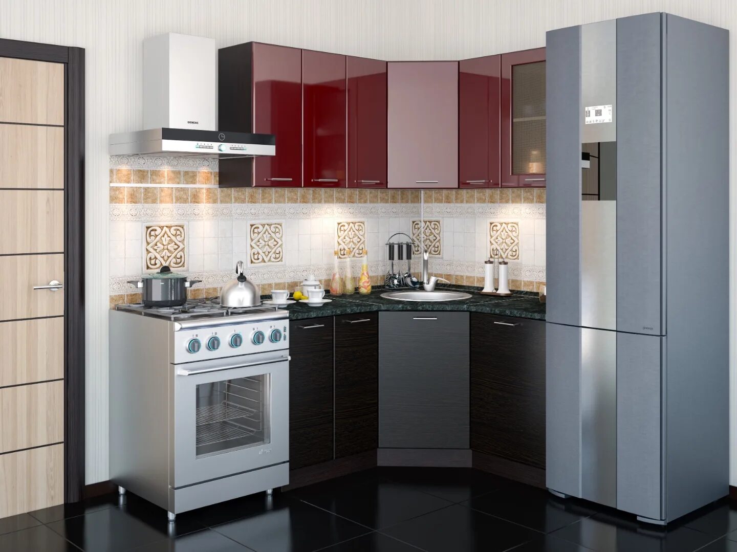 Кухонный мебель угловой фото цена Кухня малогабаритная Вивиана Корпусная и кухонная мебель на заказ по низким цена