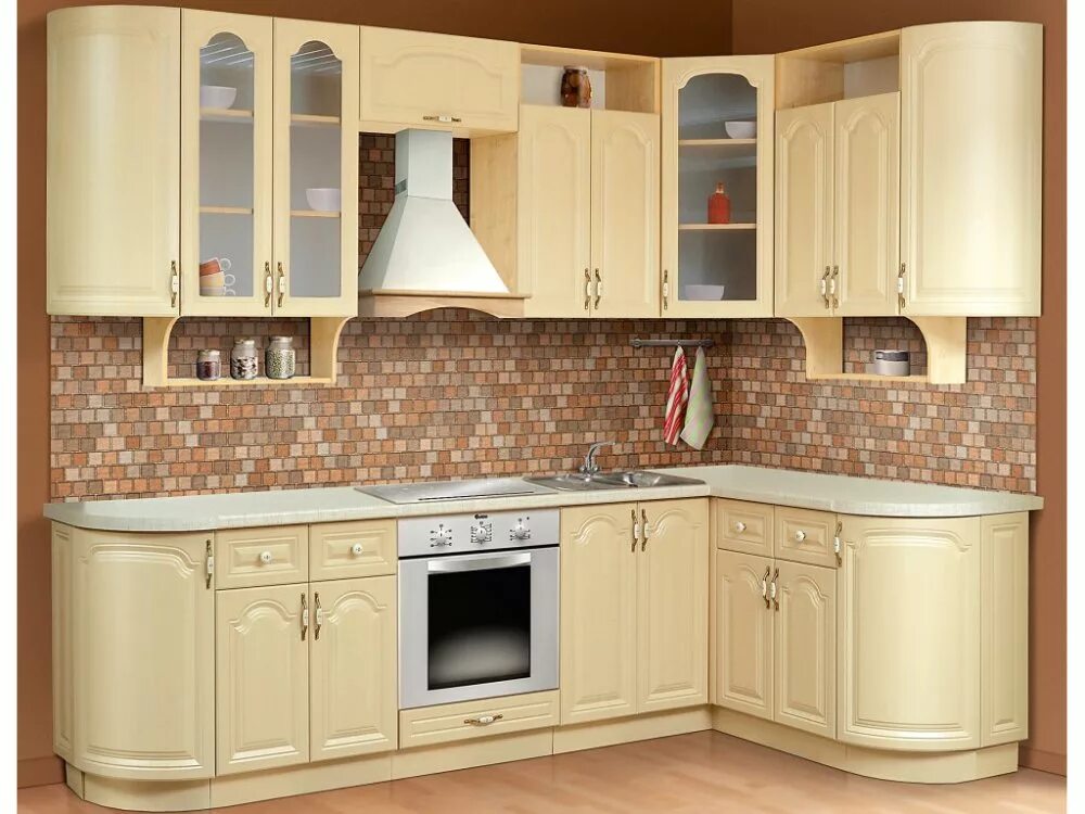 Кухонный мебель угловой фото цена Кухонный гарнитур угловой Классика 2.7х1.5 м купить недорого