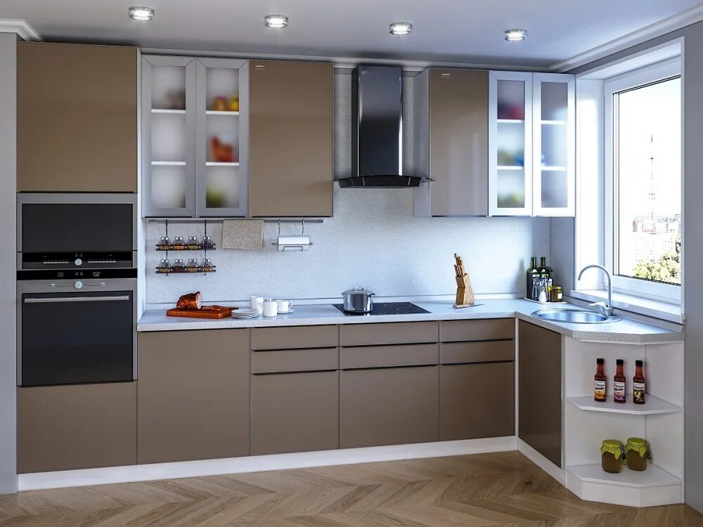 Кухонный мебельный гарнитур фото Купить Фьюжн-AL-04 недорого в Орле. Распродажа мебели, скидки, акции, каталог ме