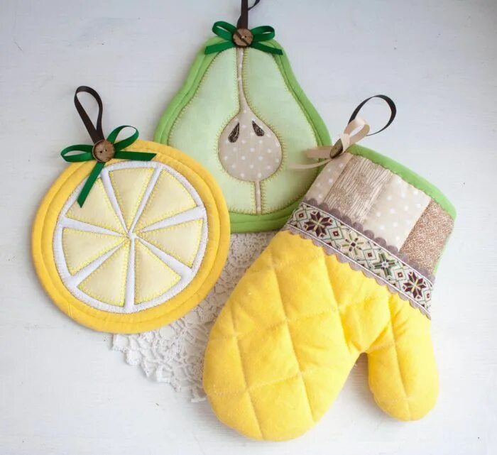 Кухонный набор своими руками сшить фото Как сшить своими руками прихватки для кухни . Шьём прихватки для кухни , ф. Само