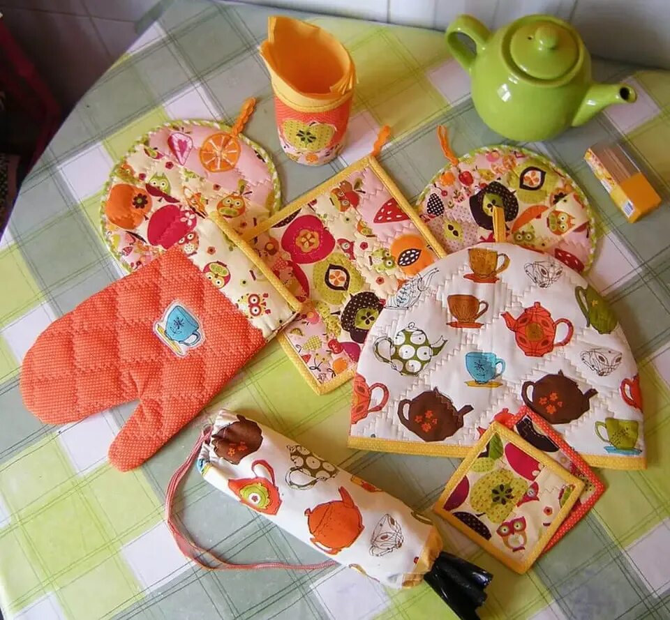 Кухонный набор своими руками сшить фото Photo of kitchen sewing (51 Photos)