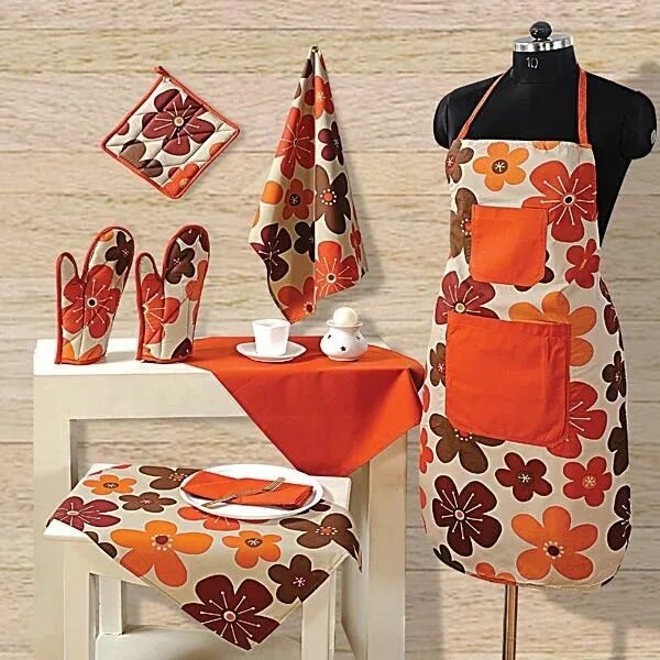 Кухонный набор своими руками сшить фото Pin em Swayam Table Linen & Kitchen Linen