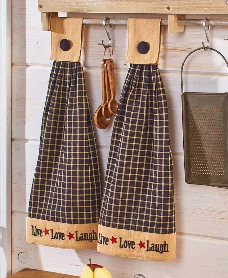 Кухонный набор своими руками сшить фото Sets of 2 Hanging Kitchen Towels Serviettes, Crochet, Couture