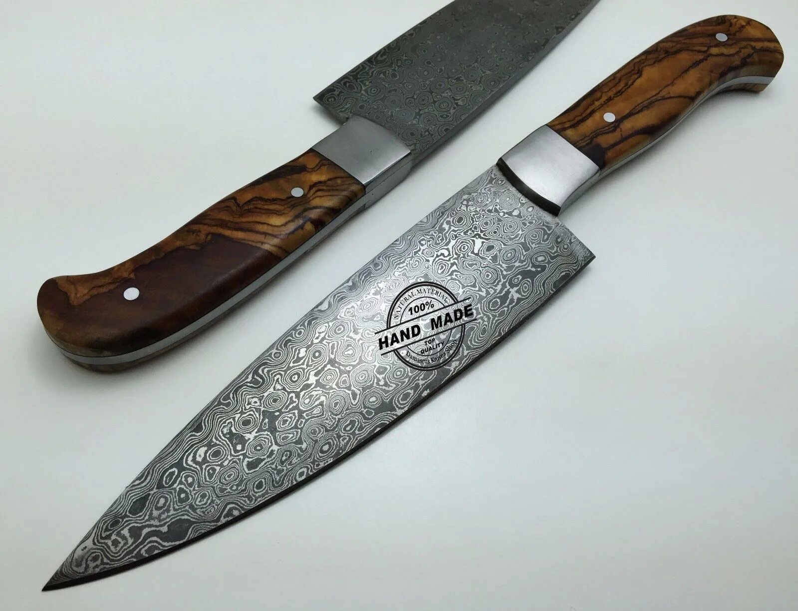 Кухонный нож ручной работы фото Regular Damascus Kitchen Knife Custom Handmade Damascus Steel4