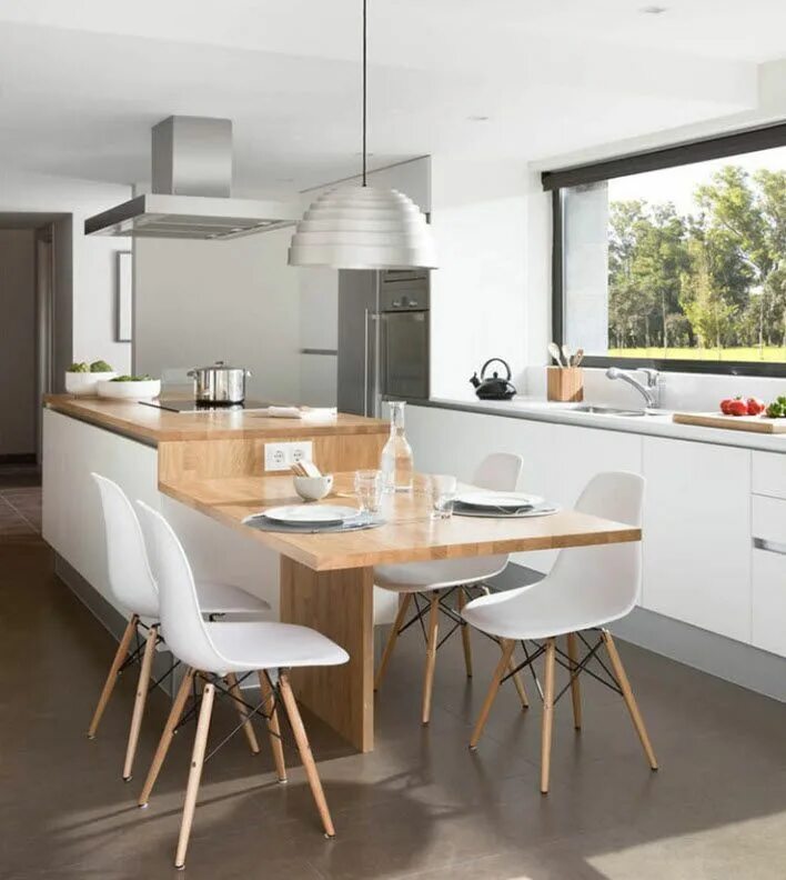 Кухонный остров с обеденной зоной фото Дизайн кухонь, Стиль кухни, Украшение кухни