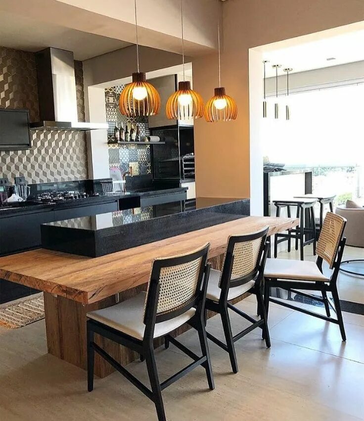 Кухонный остров с обеденной зоной фото Pin em Inspira: Cozinha