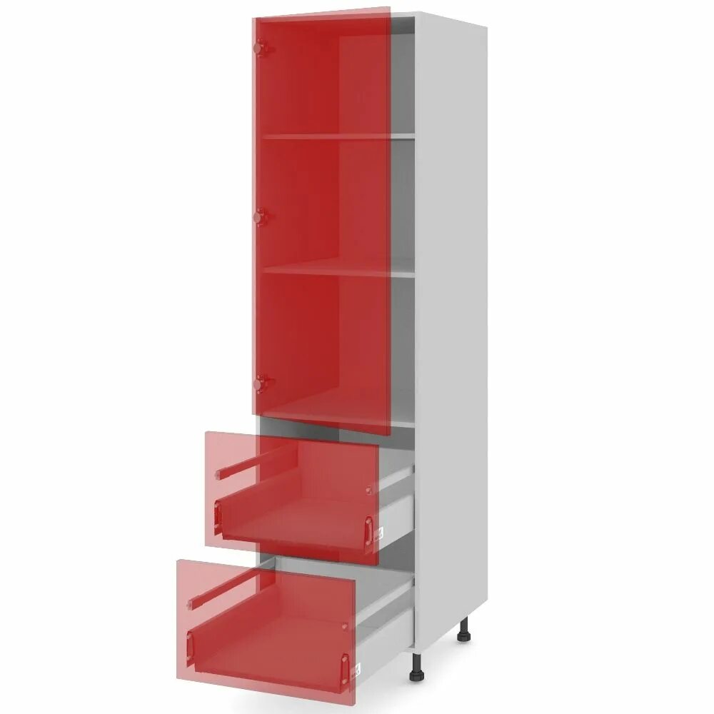 Кухонный пенал напольный фото Пенал с дверью и ящиками 208см Премиум купить в Москве с доставкой, цена 42 731 