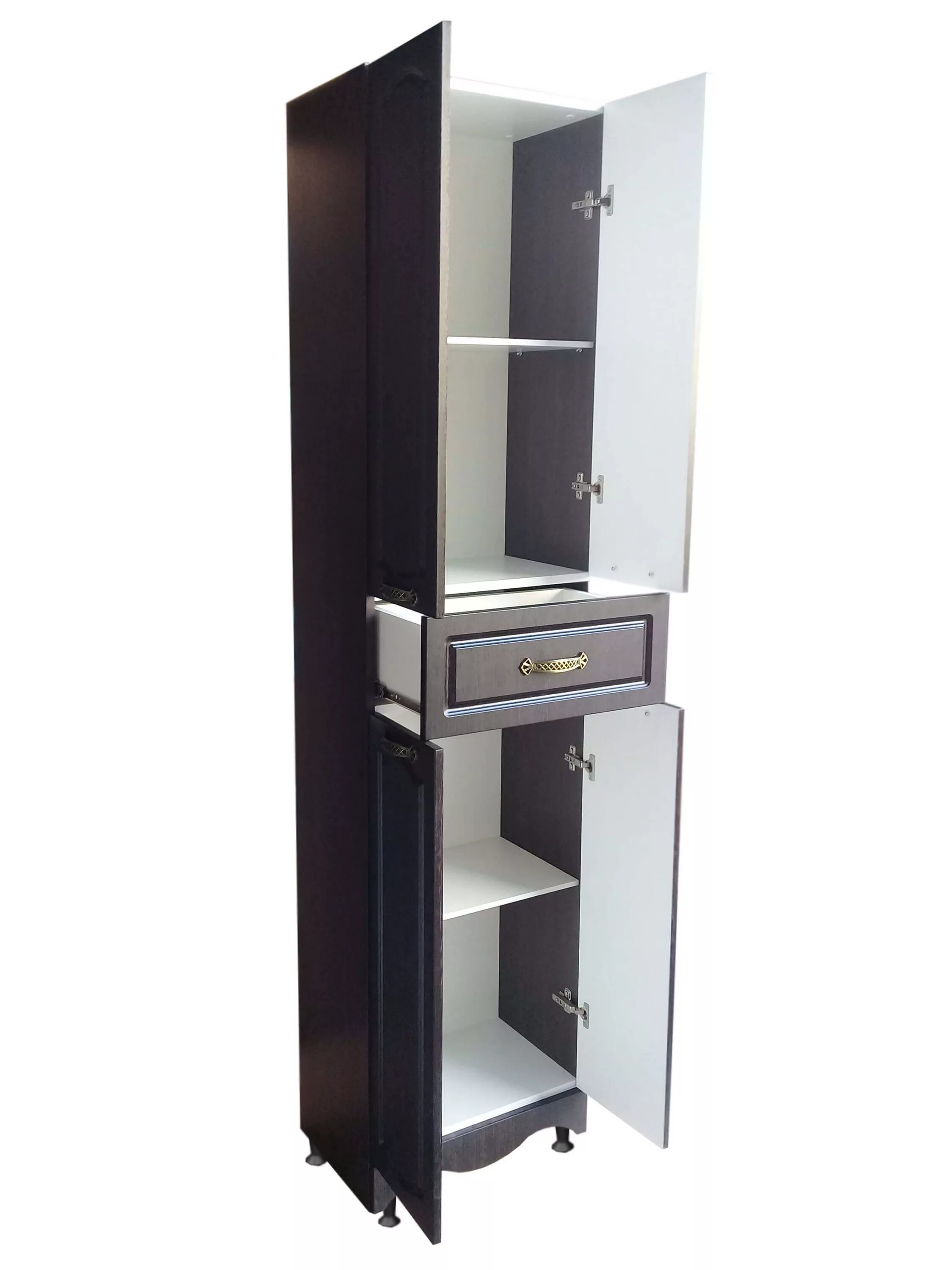 Кухонный пенал напольный фото Пенал напольный 50 Rich венге с ящиком В1 Домино купить в Екатеринбурге в интерн