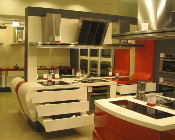 Кухонный салон фото Отделка Коммерческих и Промышленных Помещений в Спб под ключ