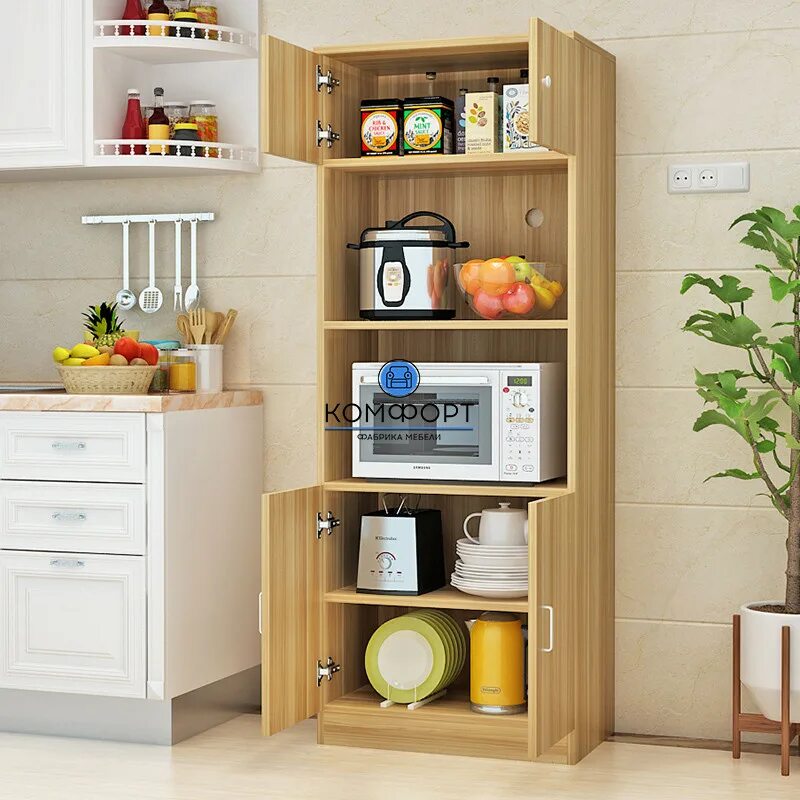 Кухонный шкаф для кухни фото Шкаф кухонный напольный высокий для бытовой техники на заказ - купить недорого п