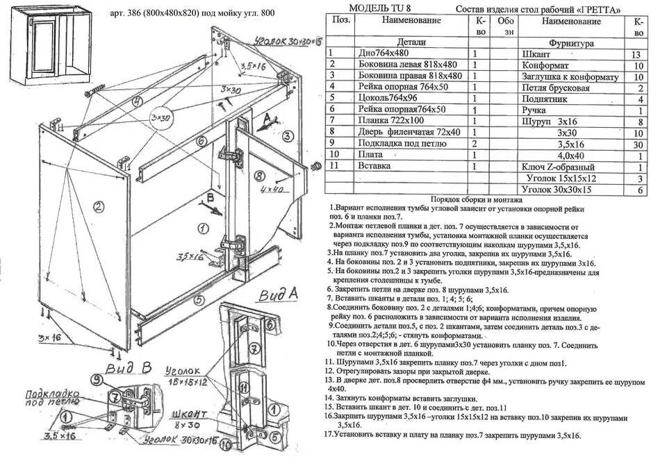 Кухонный шкаф инструкция по сборке Сборка кухни - поэтапное руководство по сборке своими руками, необходимые матери