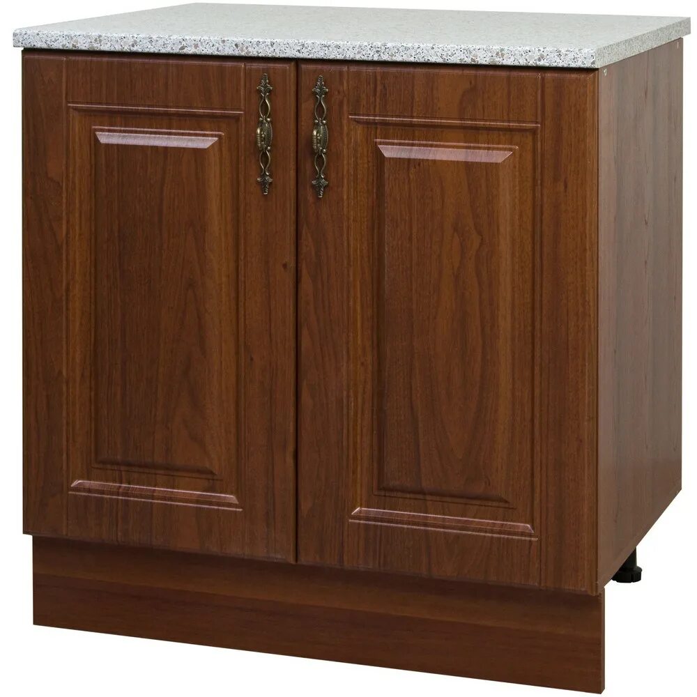 Кухонный шкаф напольный фото Шкаф напольный Орех 80х83.7х60 см, цвет темный орех купить в Москве недорого - ц