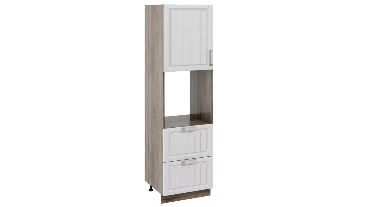 Кухонный шкаф пенал фото Шкаф пенал под бытовую технику с 2-мя ящиками ПБ2я-204-60-2Я1ДР Дуб Сонома трюфе