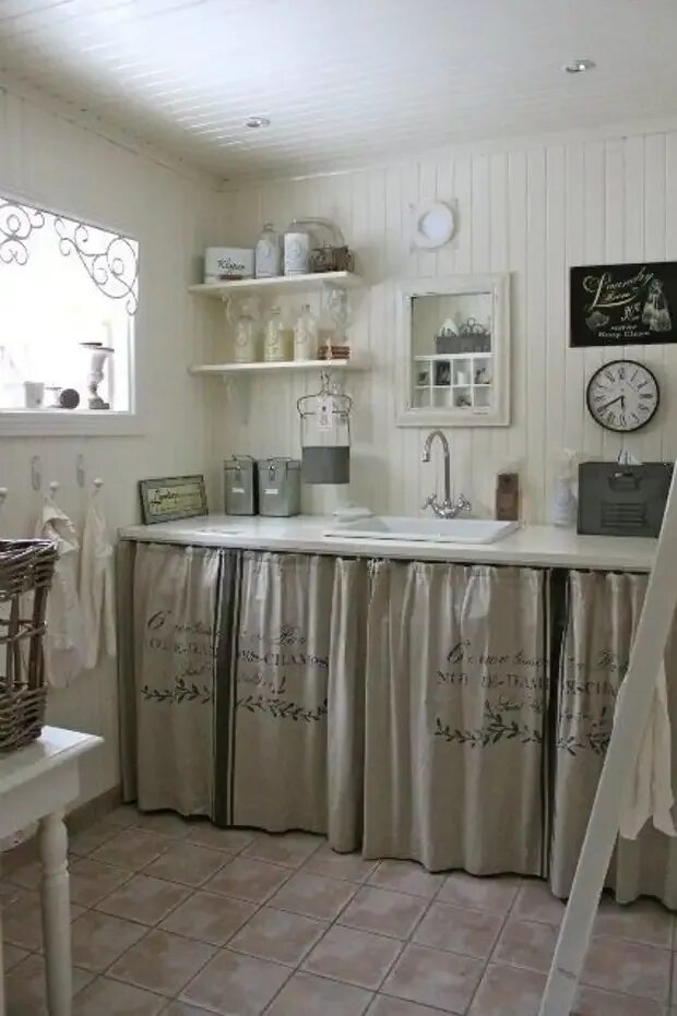 Кухонный шкаф со шторкой вместо двери фото Шторка под раковиной - Сам себе мастер - Медиаплатформа МирТесен