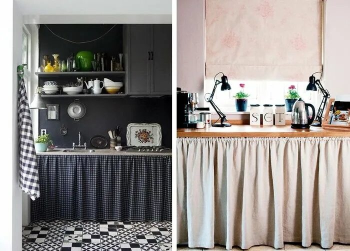 Кухонный шкаф со шторкой вместо двери фото 5 дизайнерских ходов на кухне, которые снова в моде Идеи домашнего декора, Кухня