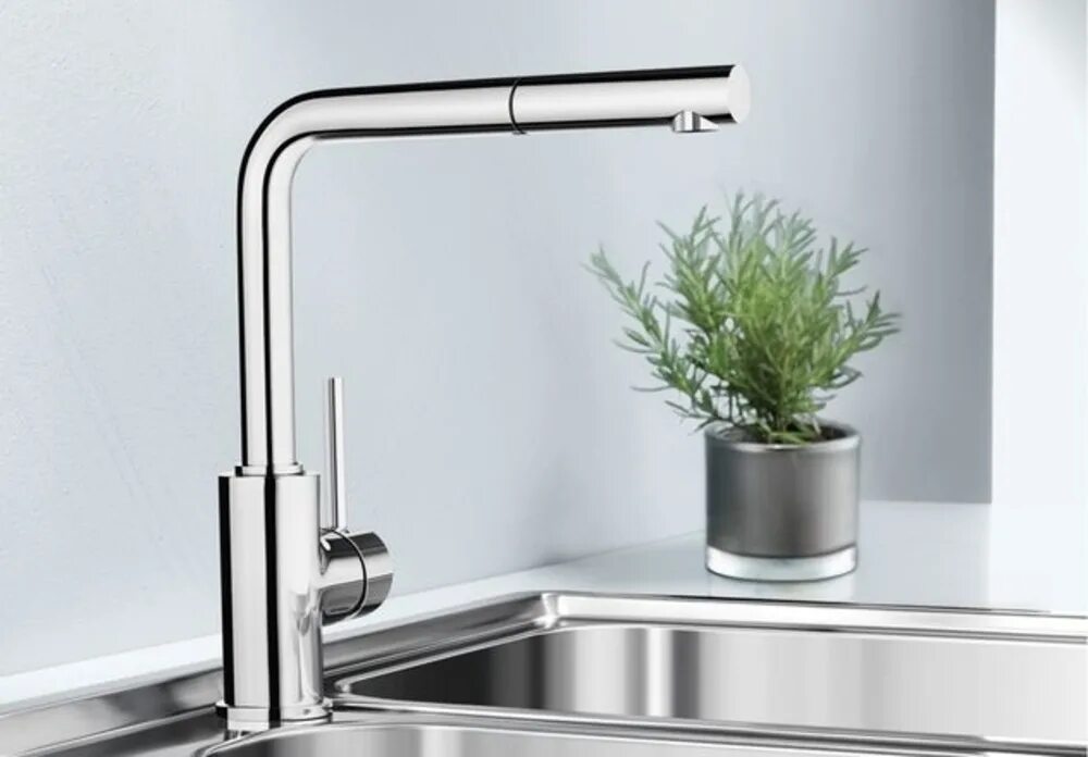 Кухонный смеситель фото цена Смеситель для кухни Blanco MILA-S 524214 хром по цене от 22780 рублей купить с д