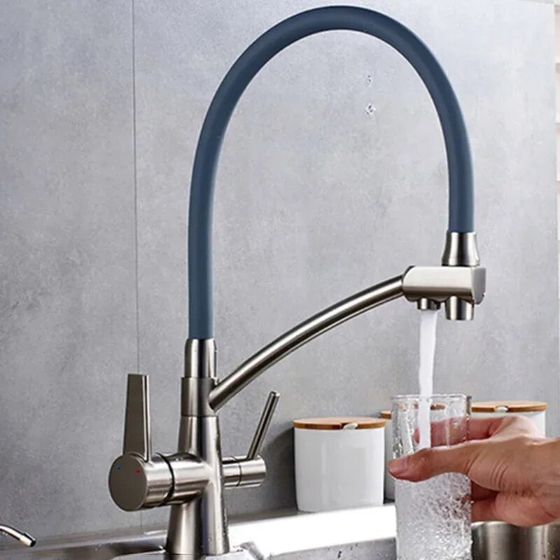Кухонный смеситель с подключением питьевой воды Купить Матовый золотой кухонный кран, здоровый фильтрованный свинец, кран для ра
