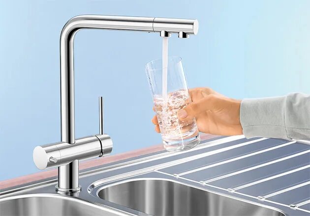 Кухонный смеситель с подключением питьевой воды Смеситель для кухонной мойки Blanco Fontas 515581 купить по выгодной цене в Моск