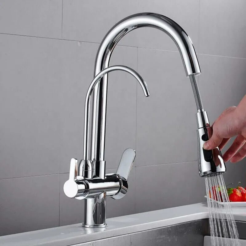 Кухонный смеситель с подключением питьевой воды Смеситель для кухни MATRIX SMF-363637 (2 in 1) для подключения фильтра питьевой 