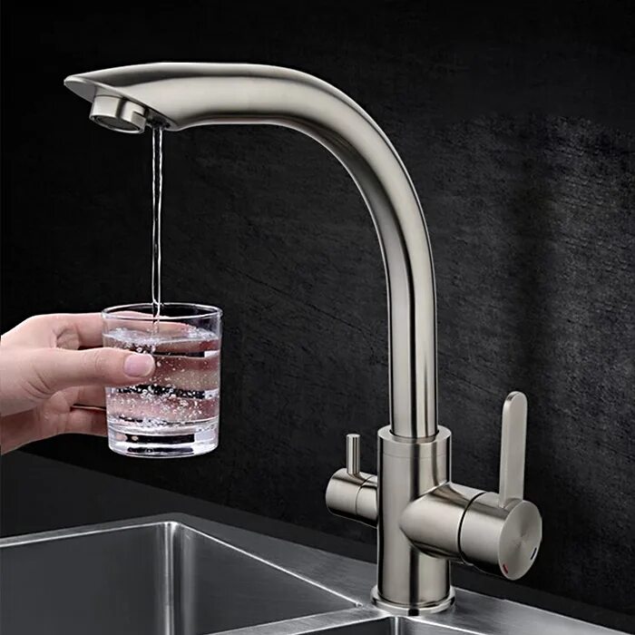 Кухонный смеситель с подключением питьевой воды Смеситель для кухни со встроенным фильтром (краном) под питьевую воду GAPPO G439