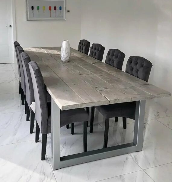 Кухонный стол большой фото Производство обеденных столов в стиле лофт в Москве