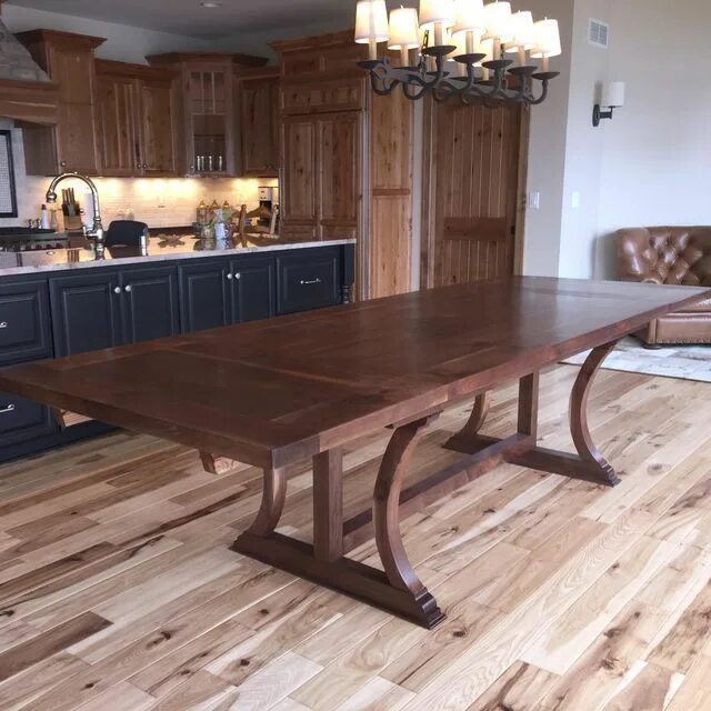 Кухонный стол большой фото Love this from CustomMade Walnut dining table, Dining table, Dining