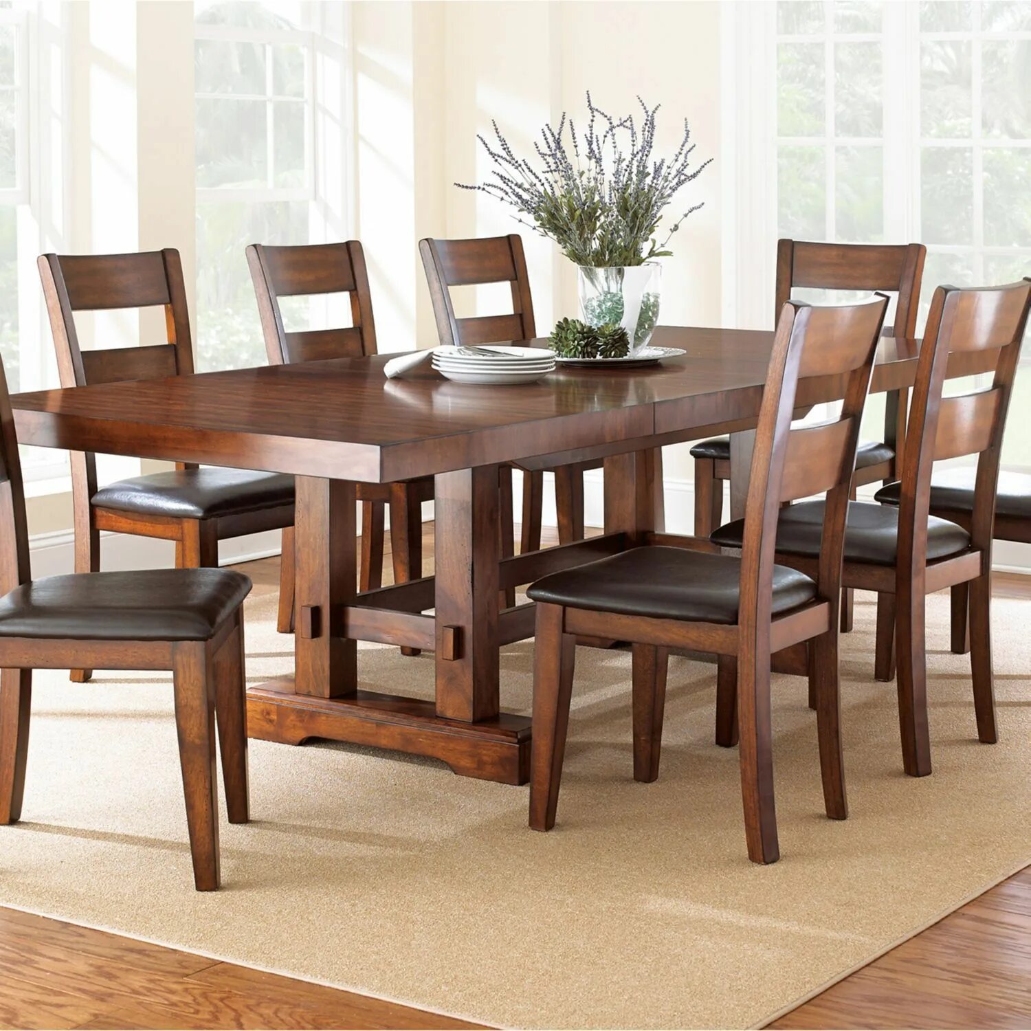 Кухонный стол большой фото Ziva Dining 9-Piece Set - Sam's Club Side chairs dining, Dining table in kitchen