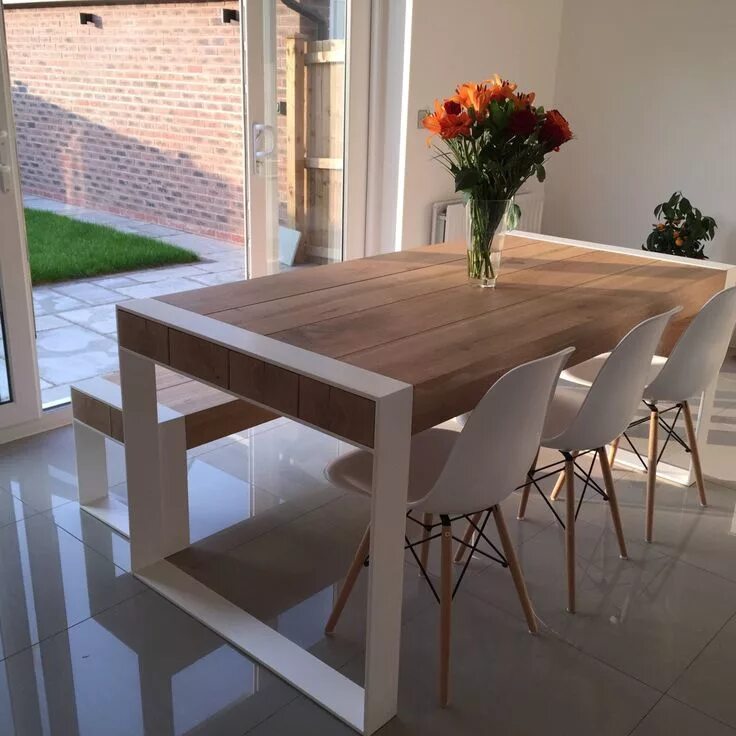 Кухонный стол домашнее фото Pin on dinner room Diy dining table, Kitchen table oak, Kitchen table settings