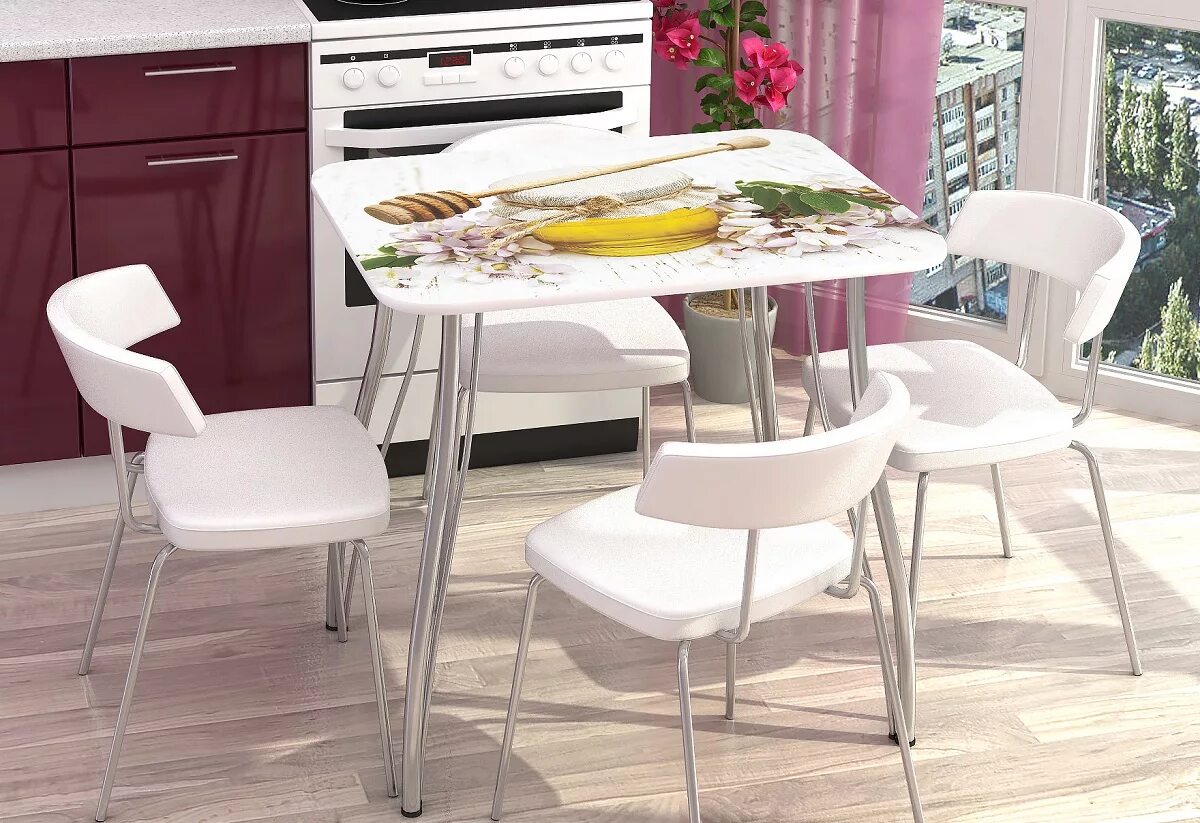 Кухонный стол и кухонный гарнитур фото Стол с фотопечатью (Стендмебель) - Мебель Донбасса Купить Столы обеденные в Луга