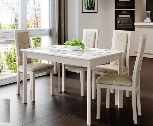 Кухонный стол и стулья 2024 фото Прямоугольный нераскладной стол KB-0289 - купить в Москве, GloMart.ru