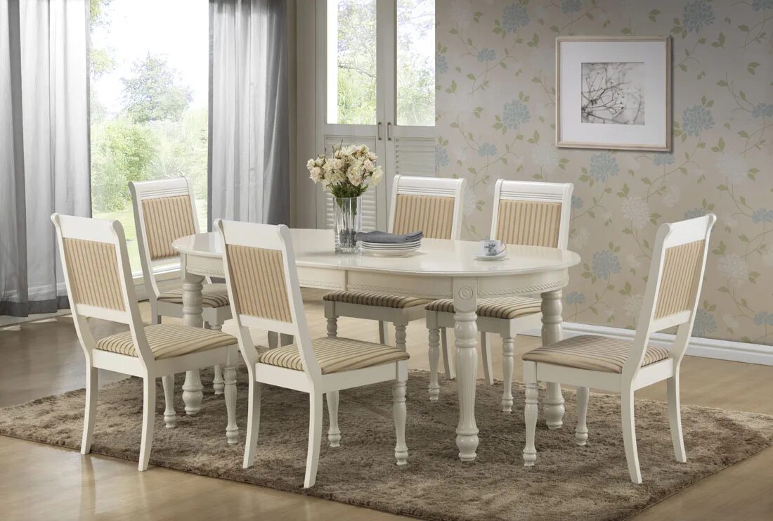 Кухонный стол и стулья купить фото Mr. Kim Обеденная группа для столовой и гостиной Обеденная группа CH-T6EX и 6 ст