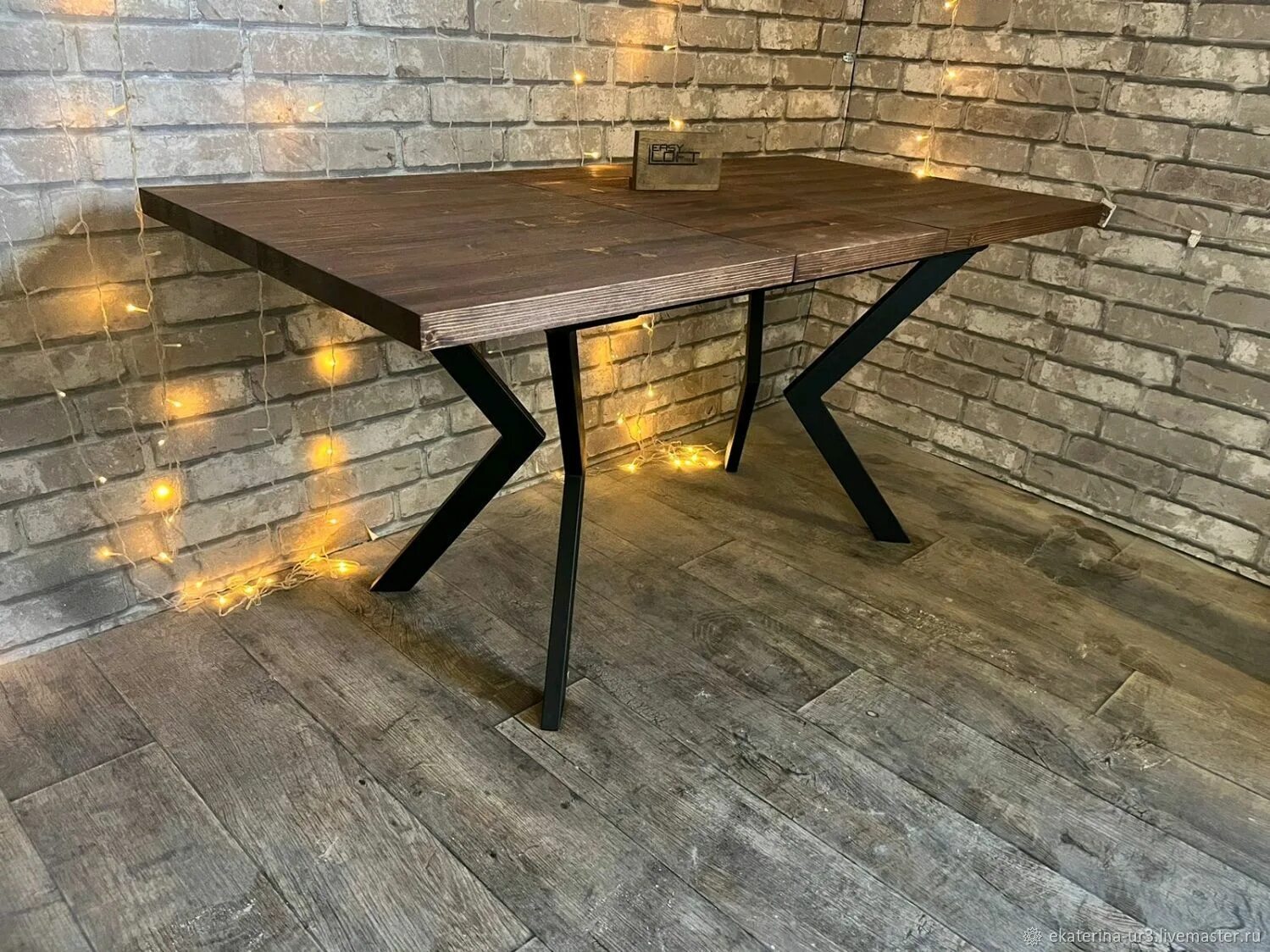Кухонный стол лофт фото Обеденный стол Лофт, раздвижной в интернет-магазине Ярмарка Мастеров по цене 342