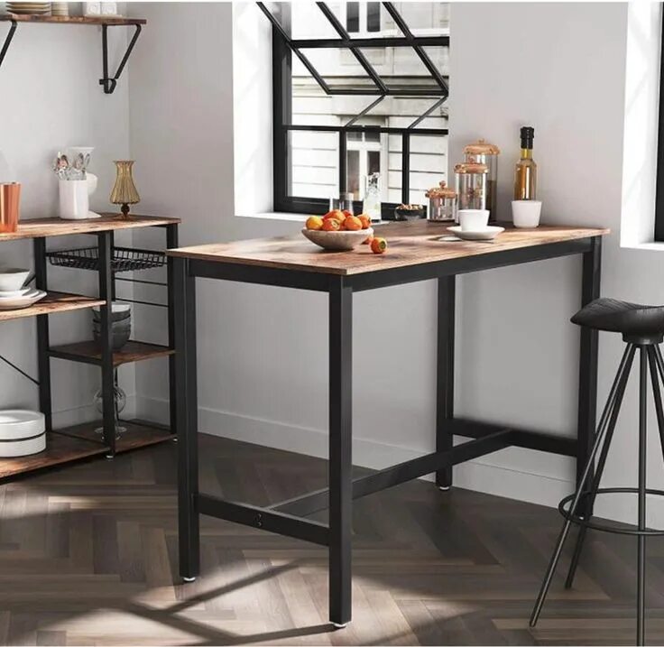 Кухонный стол лофт фото MIRA Home- Industriële bartafel -120x60x90 - Bartafel Table de bar en bois, Tabl