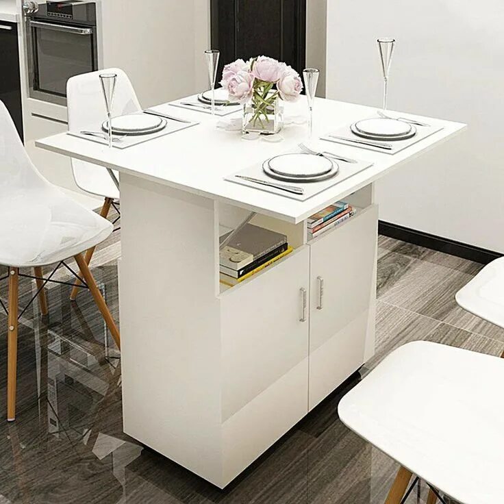 Кухонный стол небольшой фото Caspian Foldable Dining Table Small kitchen organization, Small kitchen tables, 