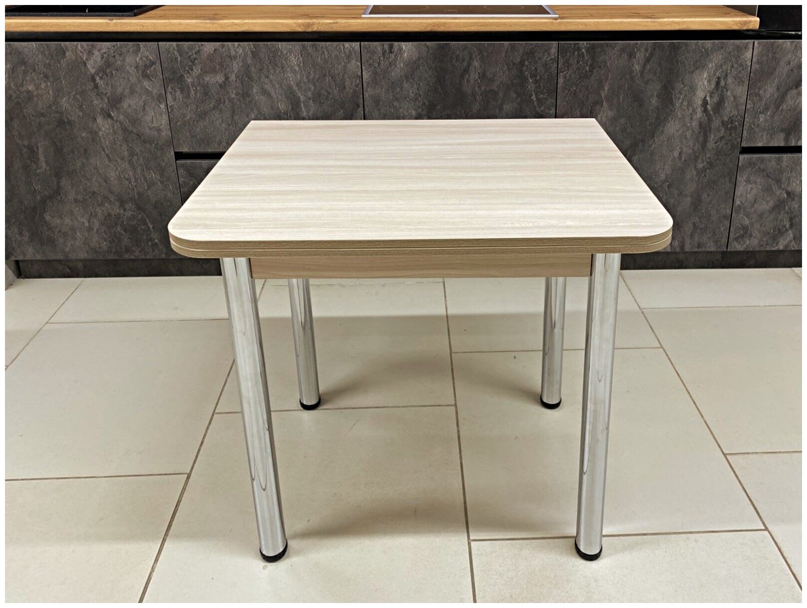 Кухонный стол раскладной светлый купить фото Стол обеденный Раздвижной Кухонный Ломберный, 60*80*77см, ЛДСП Сабия - купить в 