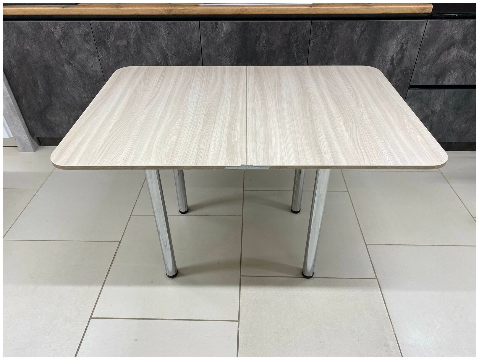 Кухонный стол раскладной светлый купить фото Стол обеденный Раздвижной Кухонный Ломберный, 60*80*77см, ЛДСП Сабия - купить в 